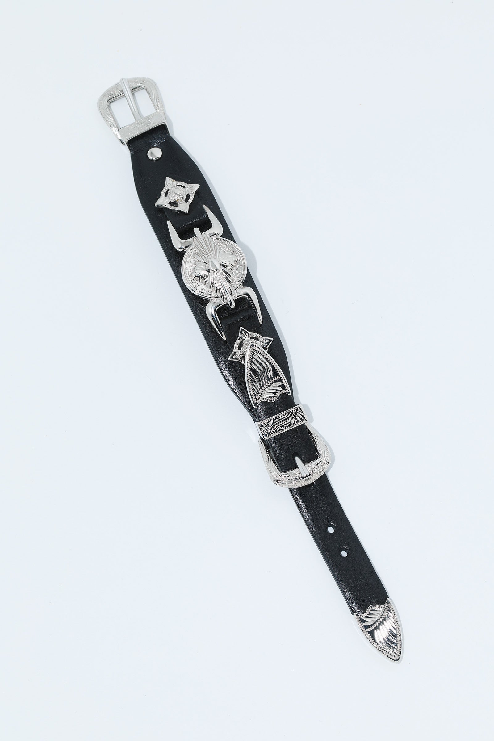 DOUBLE BUCKLE LEATHER BANGLE